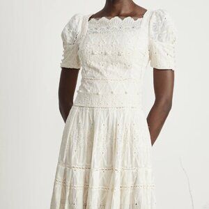 Miss Rosier Anaïs faux-pearl embellished cut-out midi dress